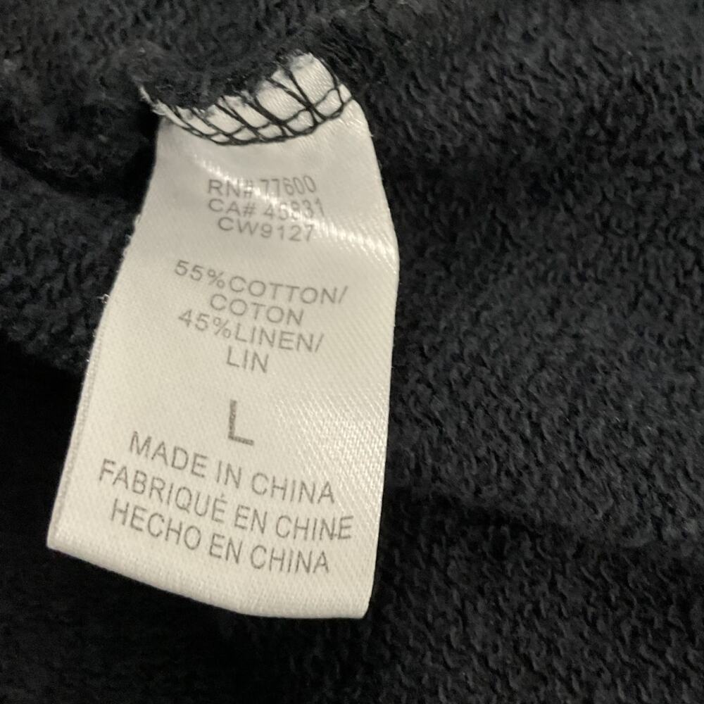 Chaser Cozy True Black Lace Up Neck Sweatshirt Size L - Picture 5 of 5